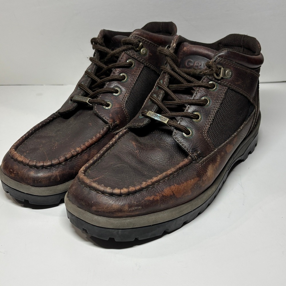 GBX Sacramento Hiking Boots Men 12M Brown Leather Waterproof Distressed Gorpcore